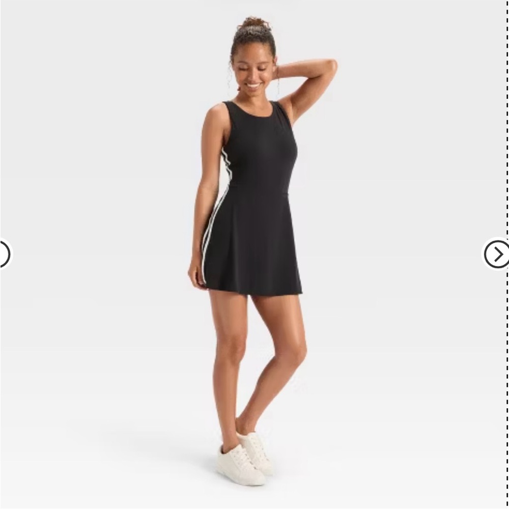 JoyLab Black Mini Dress with White Accents
